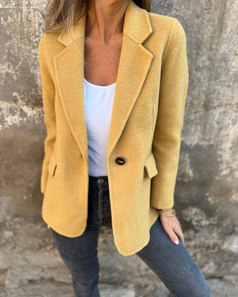 Blazer Feminino de Alfaiataria com Botão Único e Corte Reto Renata