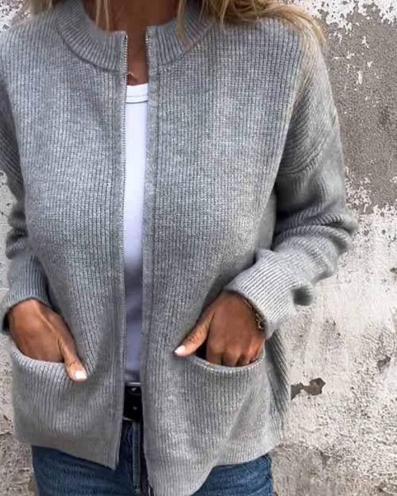 Cardigan Feminino de Tricô com Bolsos Quélia