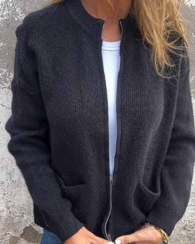 Cardigan Feminino de Tricô com Bolsos Quélia