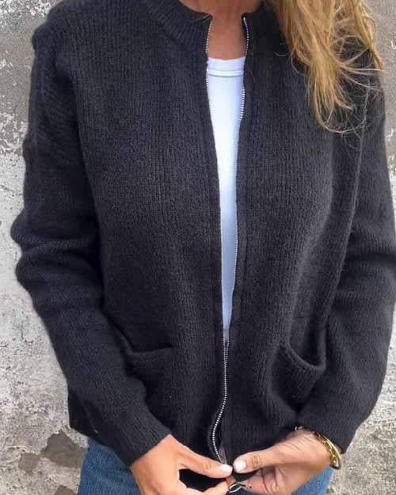 Cardigan Feminino de Tricô com Bolsos Quélia