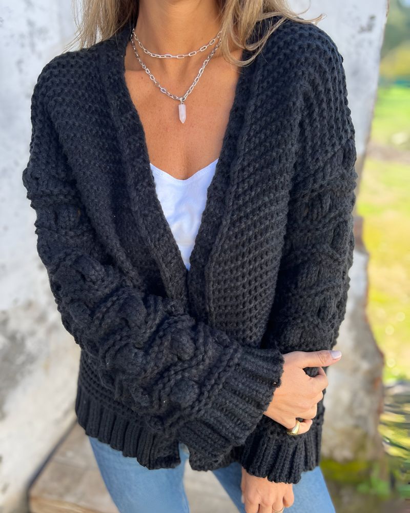 Cardigan Feminino de Tricô Artesanal Carol