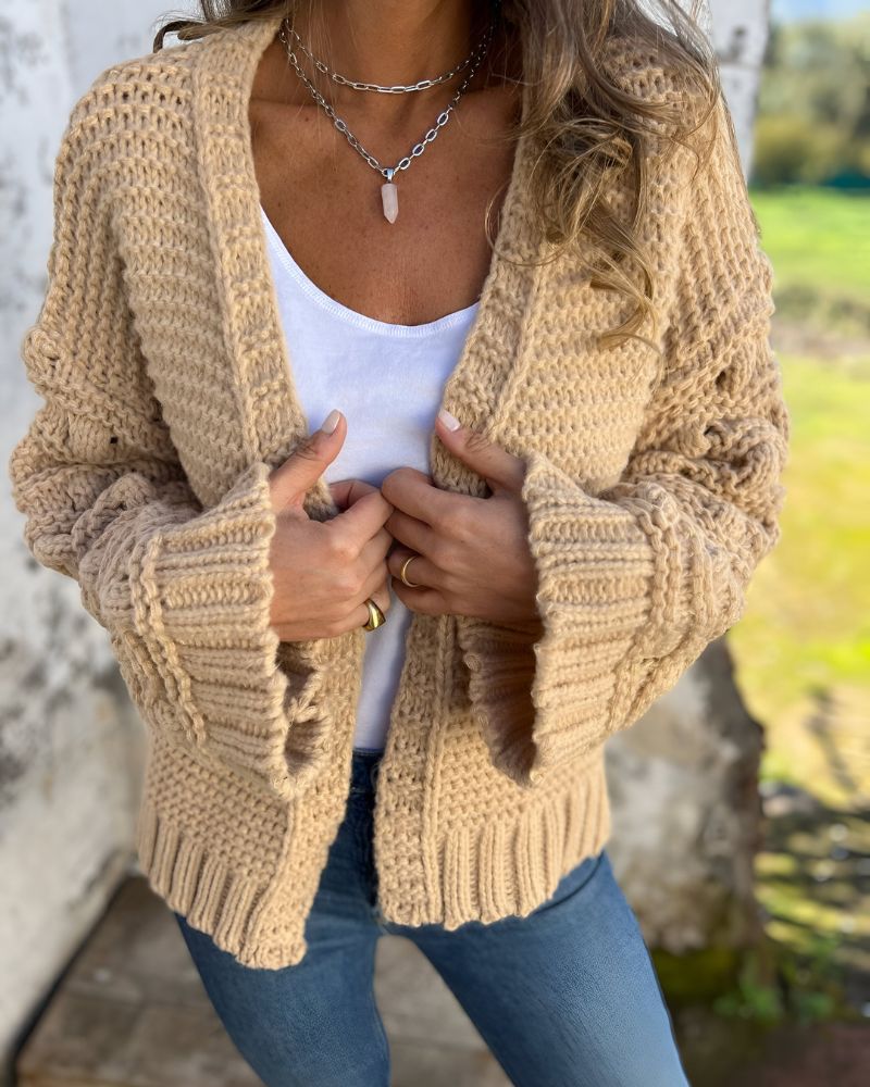 Cardigan Feminino de Tricô Artesanal Carol