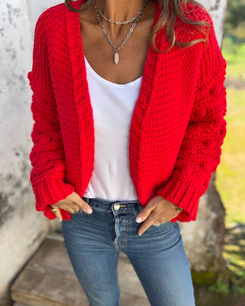 Cardigan Feminino de Tricô Artesanal Carol
