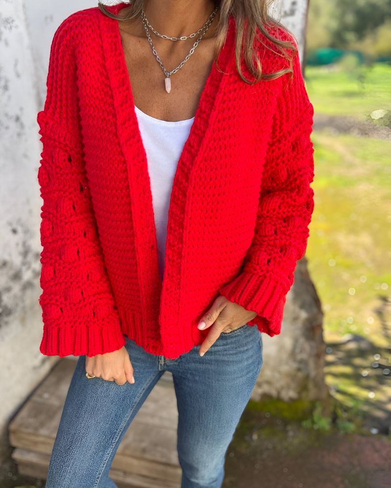 Cardigan Feminino de Tricô Artesanal Carol