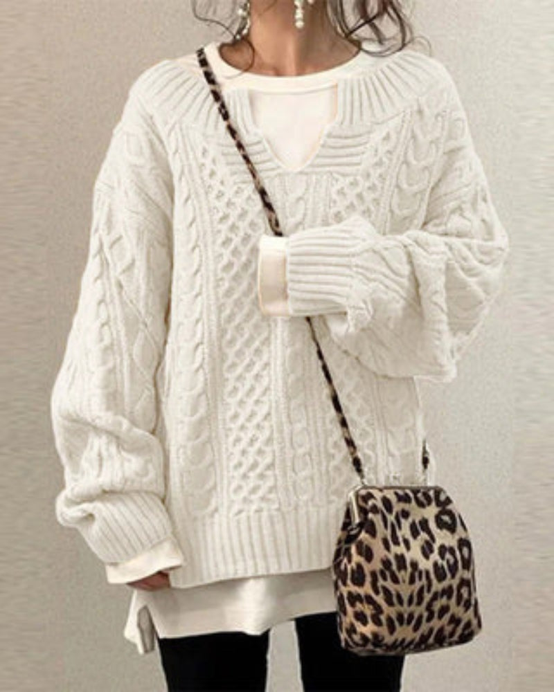 Suéter Feminino de Tricô Oversized Rosa