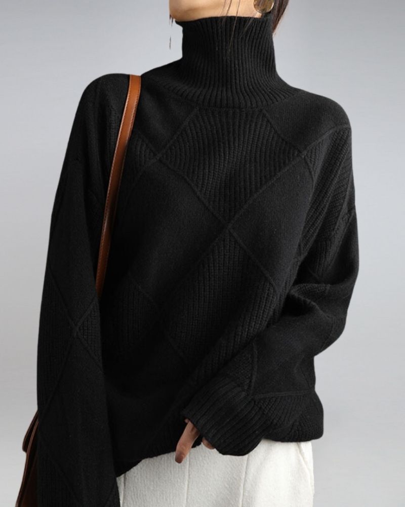Suéter Feminino de Tricô Elegante com Gola Alta Ana