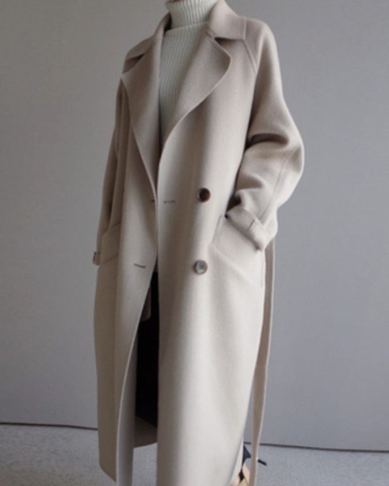 Sobretudo Feminino Alongado em Lã Elegante Letícia