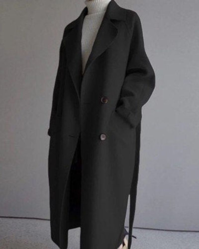 Sobretudo Feminino Alongado em Lã Elegante Letícia