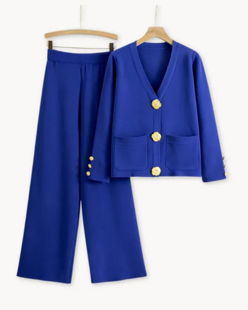 Conjunto Feminino de Alfaiataria com Blazer Alongado e Calça Reta Isabela