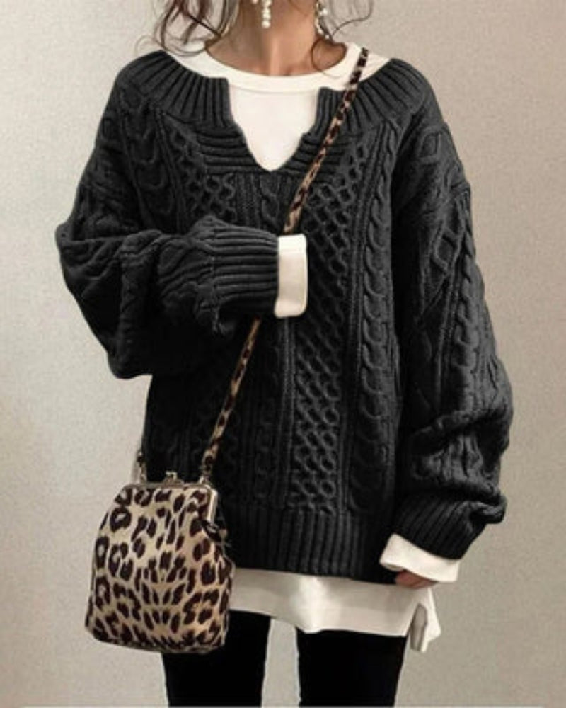 Suéter Feminino de Tricô Oversized Rosa