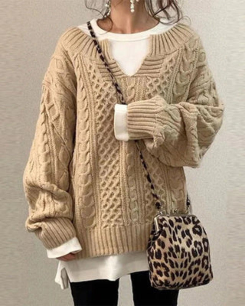 Suéter Feminino de Tricô Oversized Rosa