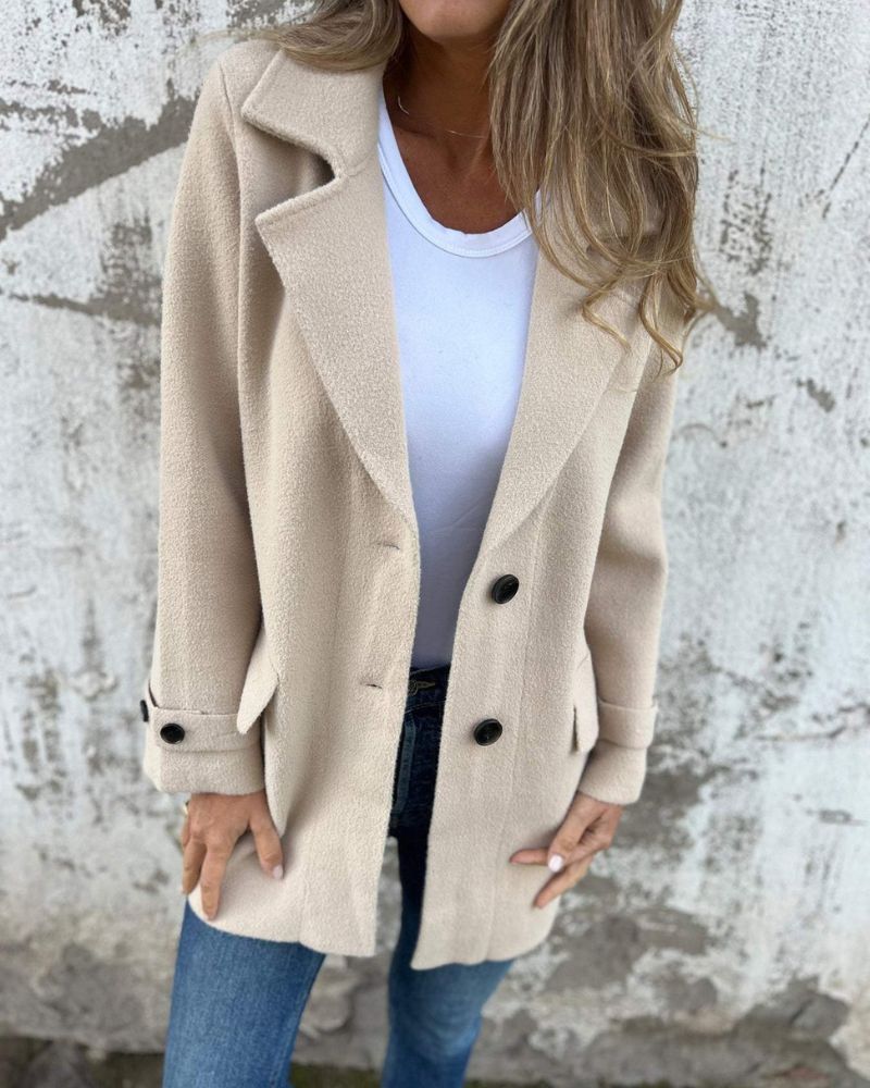 Blazer Feminino Alfaiataria com Botões e Lapela Rosalie