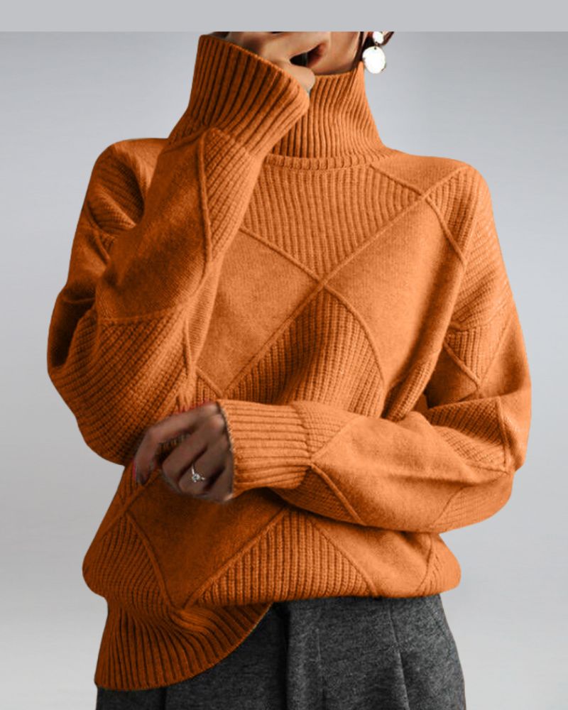 Suéter Feminino de Tricô Elegante com Gola Alta Ana