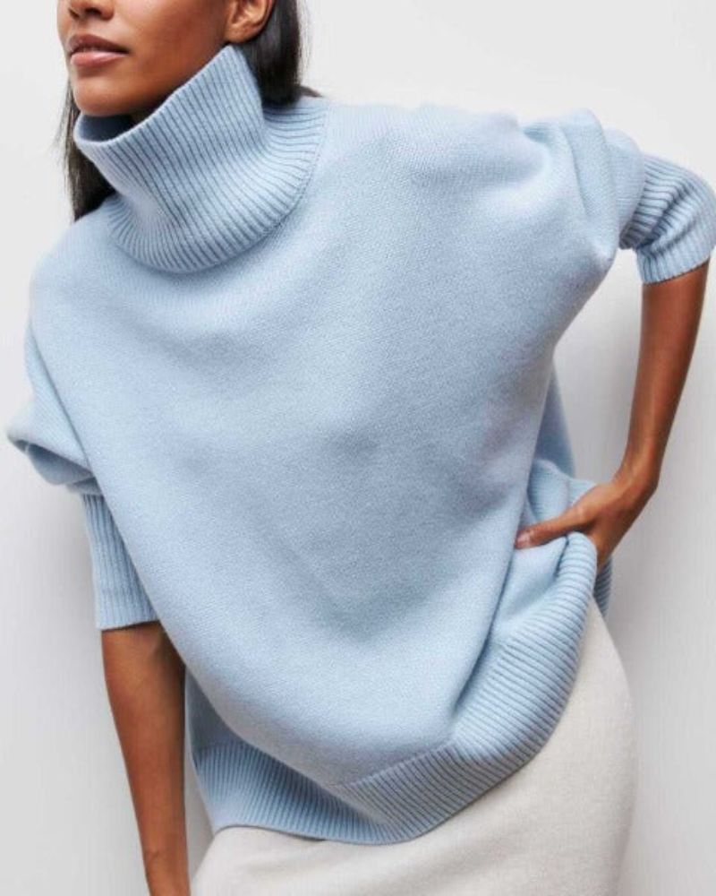 Blusa Feminina Oversized com Gola Alta Sabrina