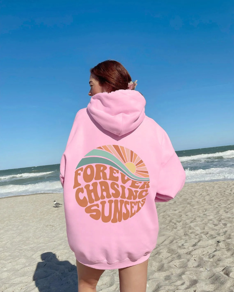 Moletom Feminino com Capuz 'Forever Chasing Sunsets' Nina