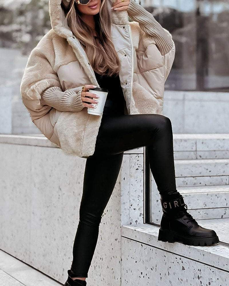 Jaqueta Feminina Puffer com Capuz Raina