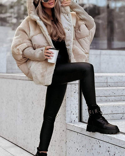 Jaqueta Feminina Puffer com Capuz Raina