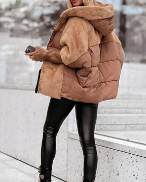 Jaqueta Feminina Puffer com Capuz Raina