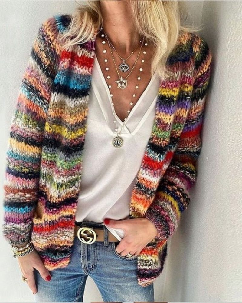 Cardigan Feminino de Tricô Artesanal Jaqueline