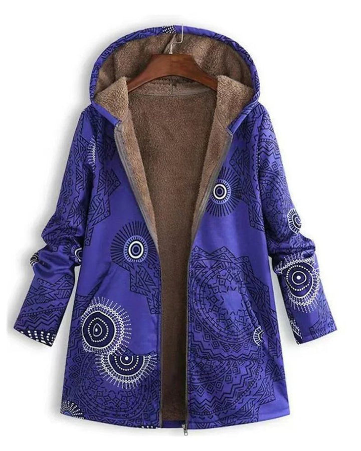 Parka Feminina Estampada com Forro de Pelúcia e Capuz Zoe