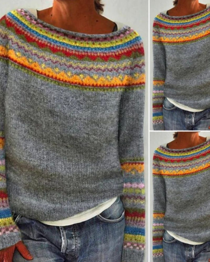 Suéter Feminino de Tricô Retrô Patrícia