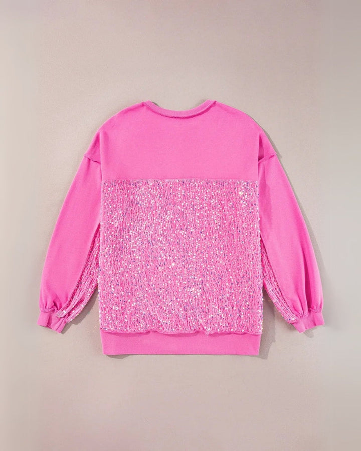 Blusa Oversized Rosa com Paetês Paula