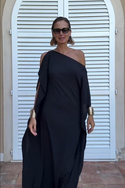 Vestido Assimétrico Leve com Cinto