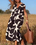 Vestido Estampado com Decote em V