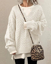 Suéter Feminino de Tricô Oversized Rosa