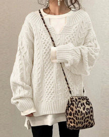 Suéter Feminino de Tricô Oversized Rosa