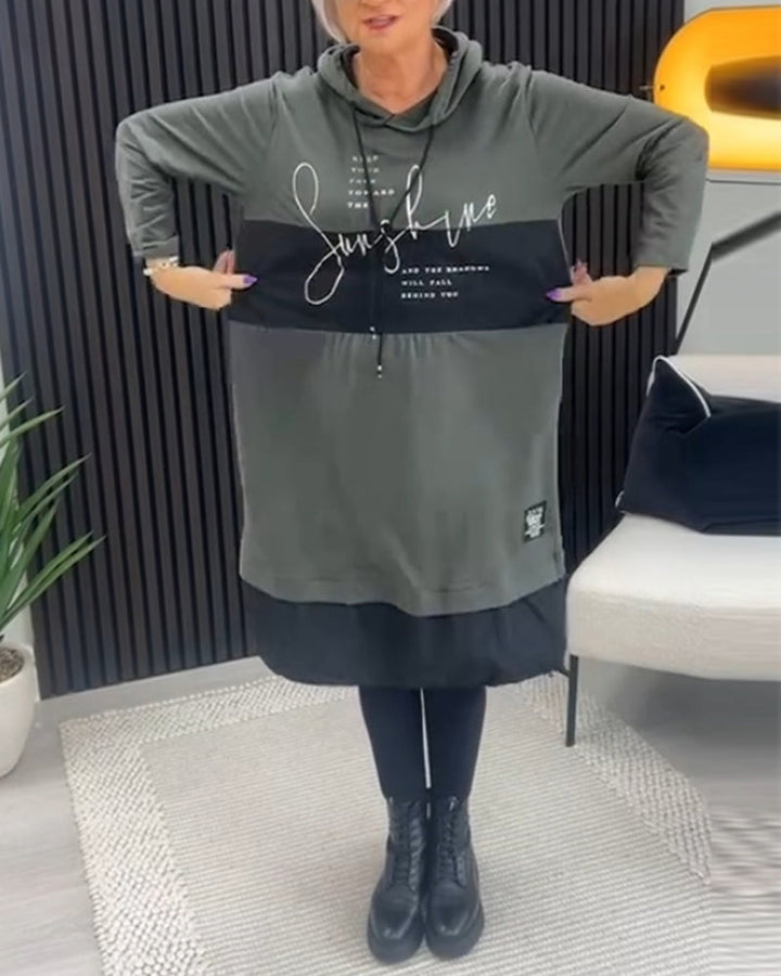 Vestido Feminino Estilo Moletom com Capuz