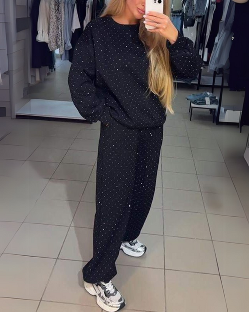 Conjunto Feminino de Moletom Comfy com Brilho Olívia