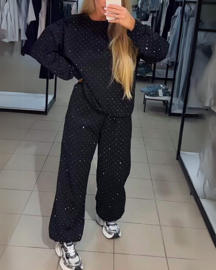 Conjunto Feminino de Moletom Comfy com Brilho Olívia