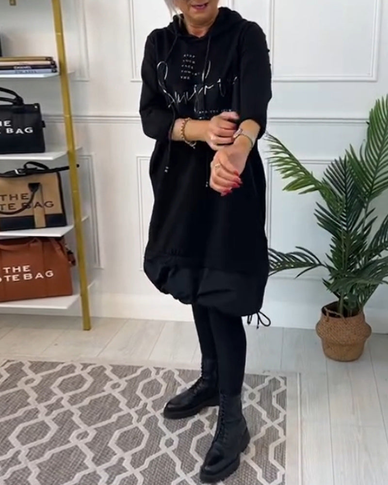 Vestido Feminino Estilo Moletom com Capuz - 4