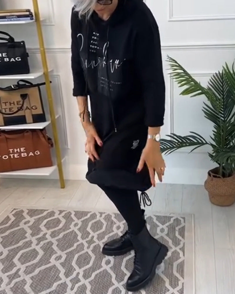 Vestido Feminino Estilo Moletom com Capuz - 5