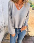 Blusa Feminina Básica com Decote V