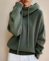 Suéter Feminino Comfy de Tricô com Capuz