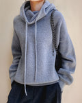 Suéter Feminino Comfy de Tricô com Capuz
