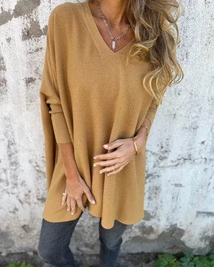 Blusa Feminina Oversized com Decote V em Malha Leve Júlia - 4