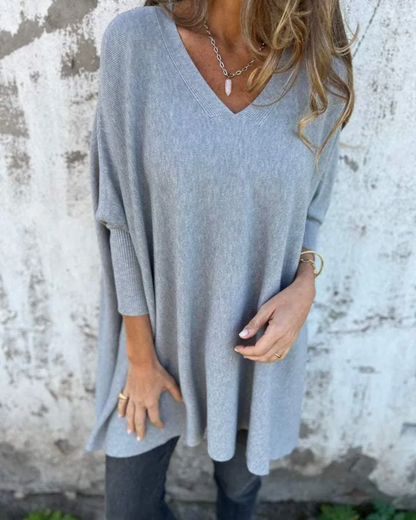 Blusa Feminina Oversized com Decote V em Malha Leve Júlia - 5