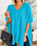 Poncho Liso com Gola V e Caimento Solto Rafaela