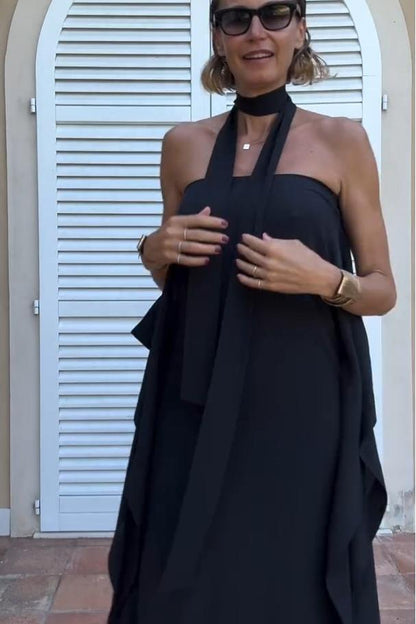 Vestido Assimétrico Leve com Cinto
