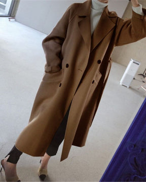 Sobretudo Feminino Alongado em Lã Elegante Letícia