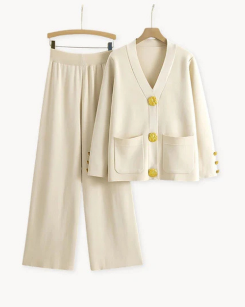 Conjunto Feminino de Alfaiataria com Blazer Alongado e Calça Reta Isabela