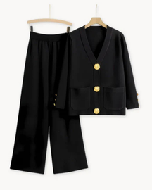 Conjunto Feminino de Alfaiataria com Blazer Alongado e Calça Reta Isabela