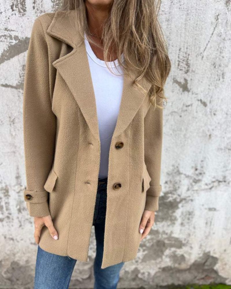 Blazer Feminino Alfaiataria com Botões e Lapela Rosalie