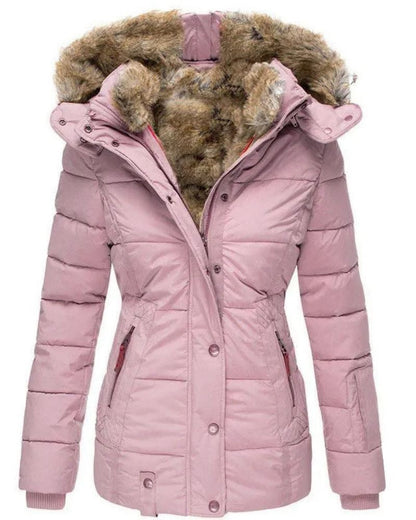 Jaqueta Feminina Puffer com Capuz Forrado em Pelo Liena - 7