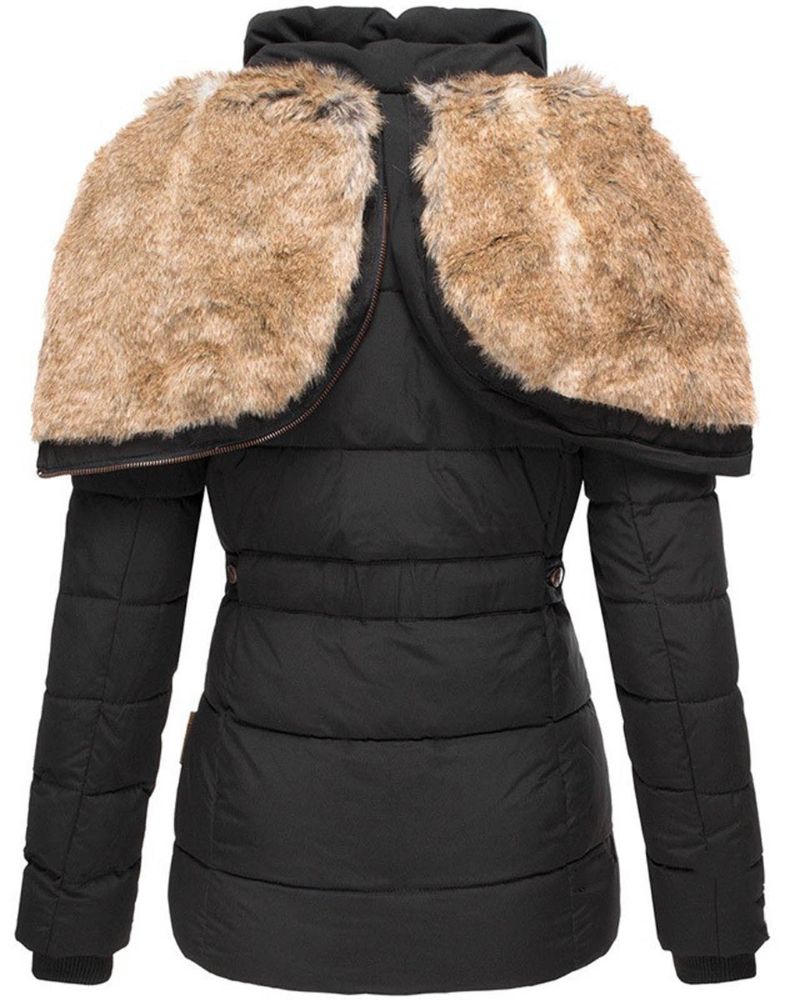 Jaqueta Feminina Puffer com Capuz Forrado em Pelo Liena - 2