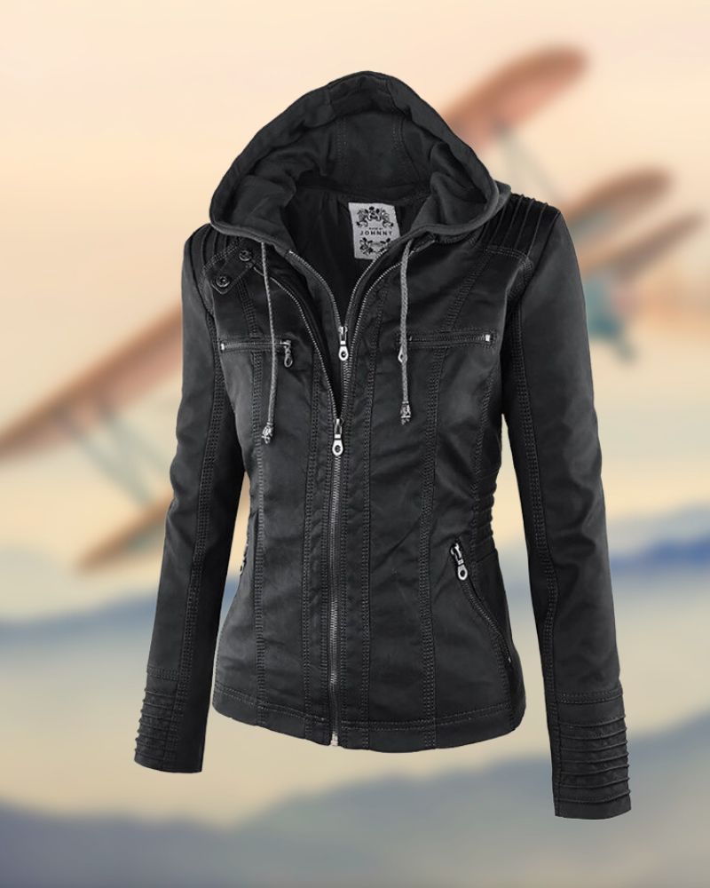 Jaqueta Feminina Estilo Biker com Capuz Raquel - 4