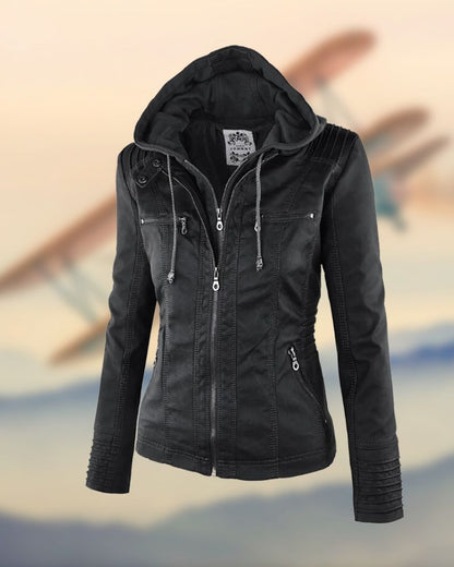 Jaqueta Feminina Estilo Biker com Capuz Raquel - 4